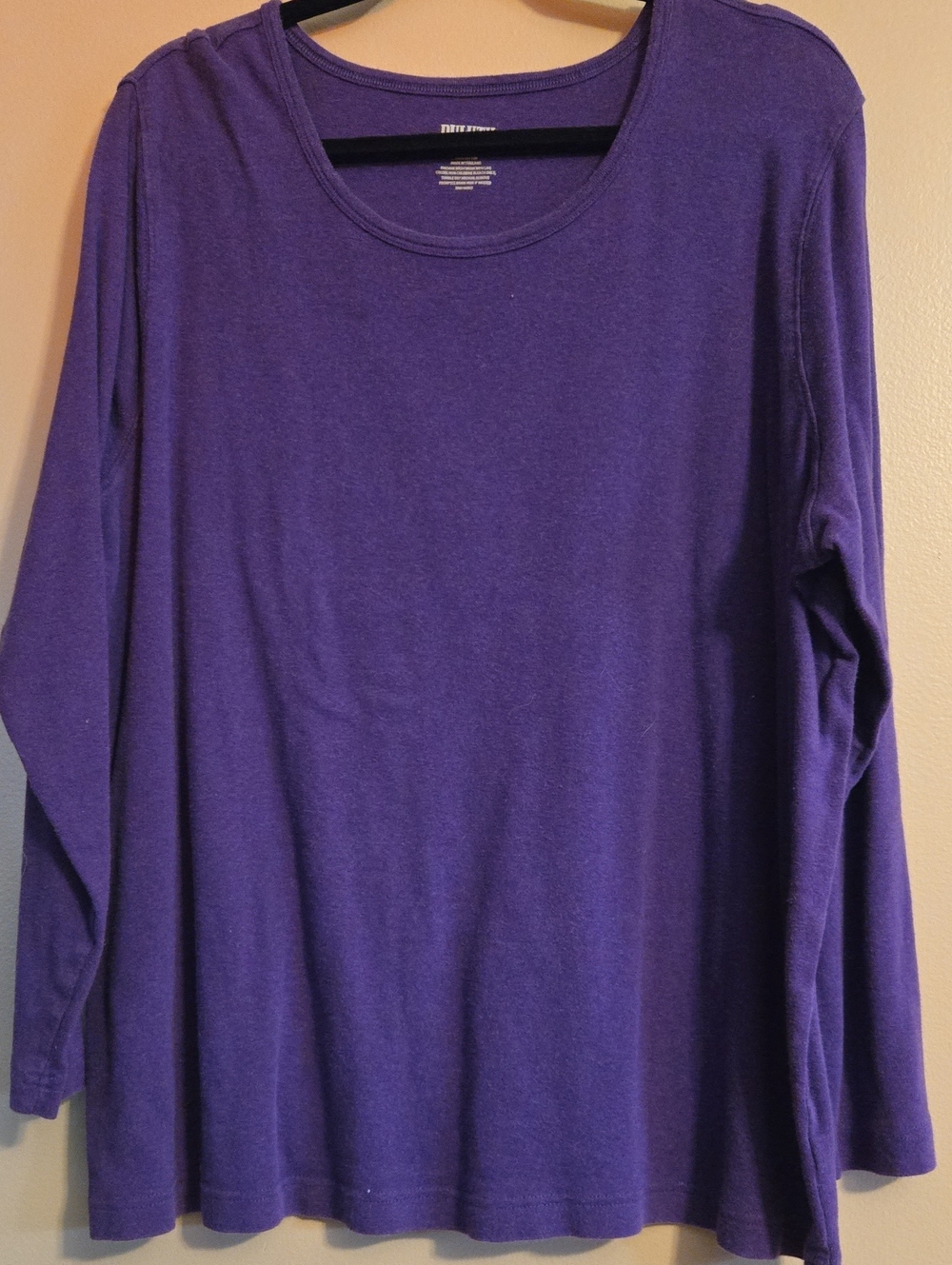 Duluth Trading Co Purple Long-Sleeve Crewneck Top